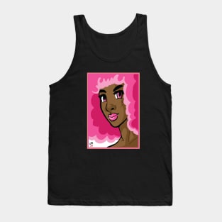 Afro in Pink Tank Top